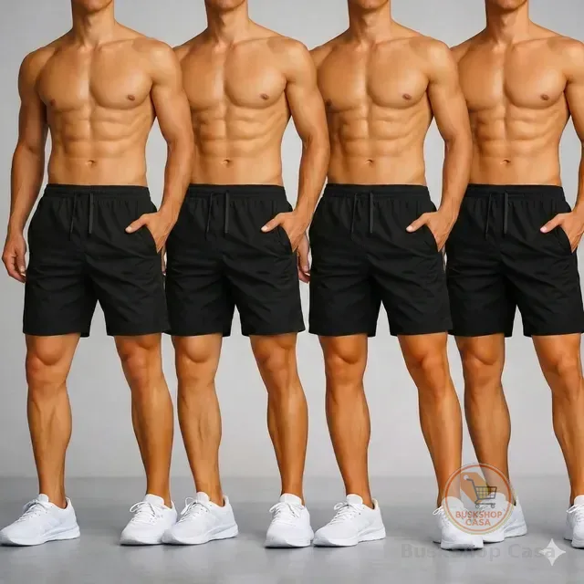 Kit 4 Short Tactel Masculino Casual Praia Bermuda Bolso