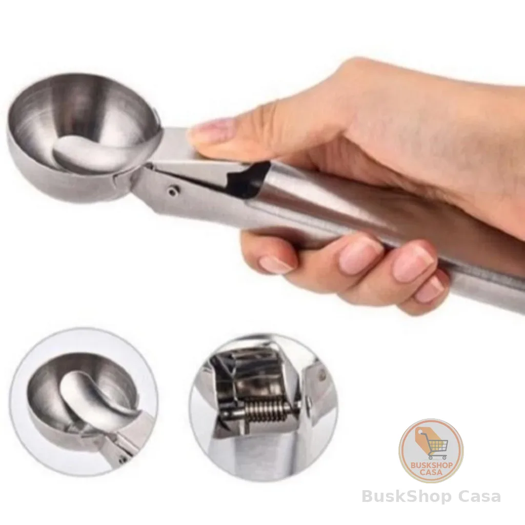 GUIANA  Colher de Sorvete Inox Com Ejetor Manual*PRONTA ENTREGA*