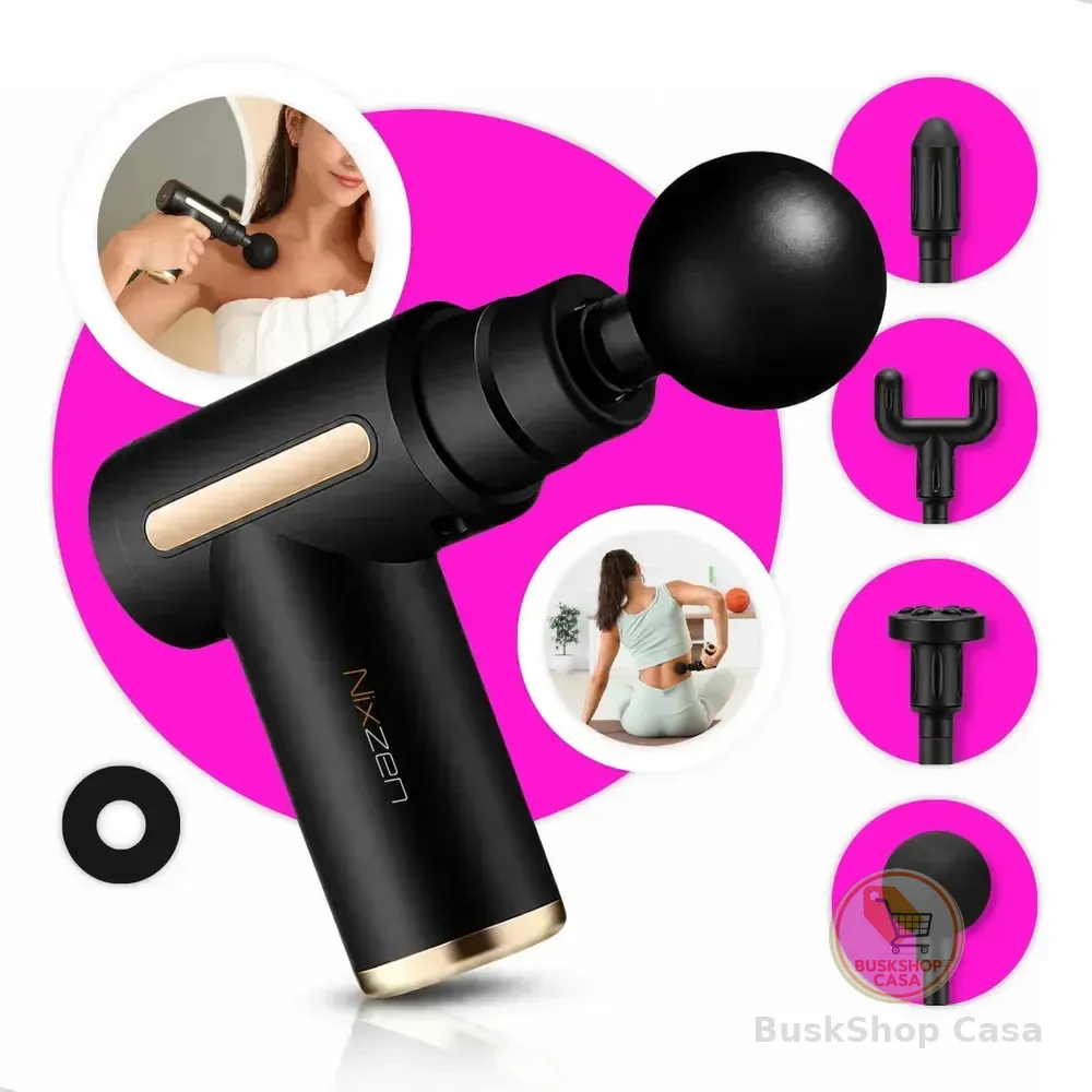 Massageador Pistola Elétrica Profissional Muscular Portátil Aparelho Fisioterapia Corporal 6 Velocidades 4 Cabeças De... 127/220v Aleatório