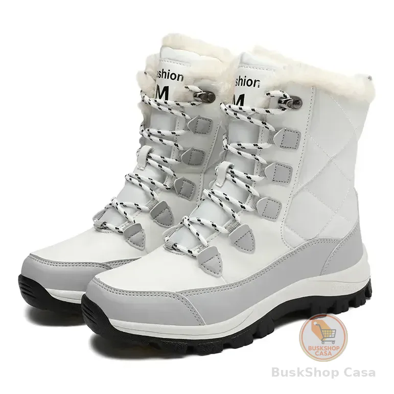 Bota Feminina Neve Impermeável Antiderrapante White Geométrico 8.5 Us