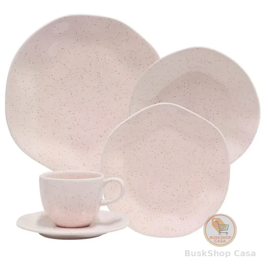 Aparelho De Jantar Ryo Pink Sand 20 Peças Oxford Porcelanas
