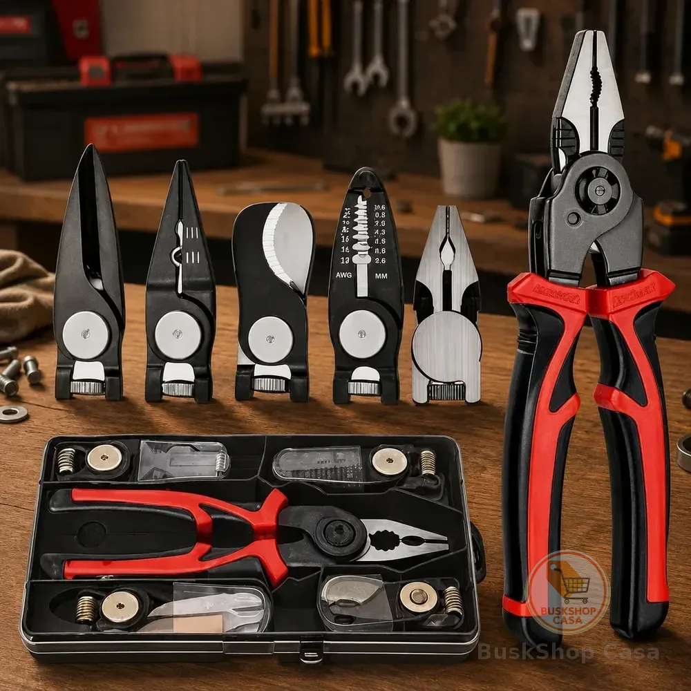 Alicate 5 Pontas Multifuncional Universal Linha Profissional Vermelho E Preto