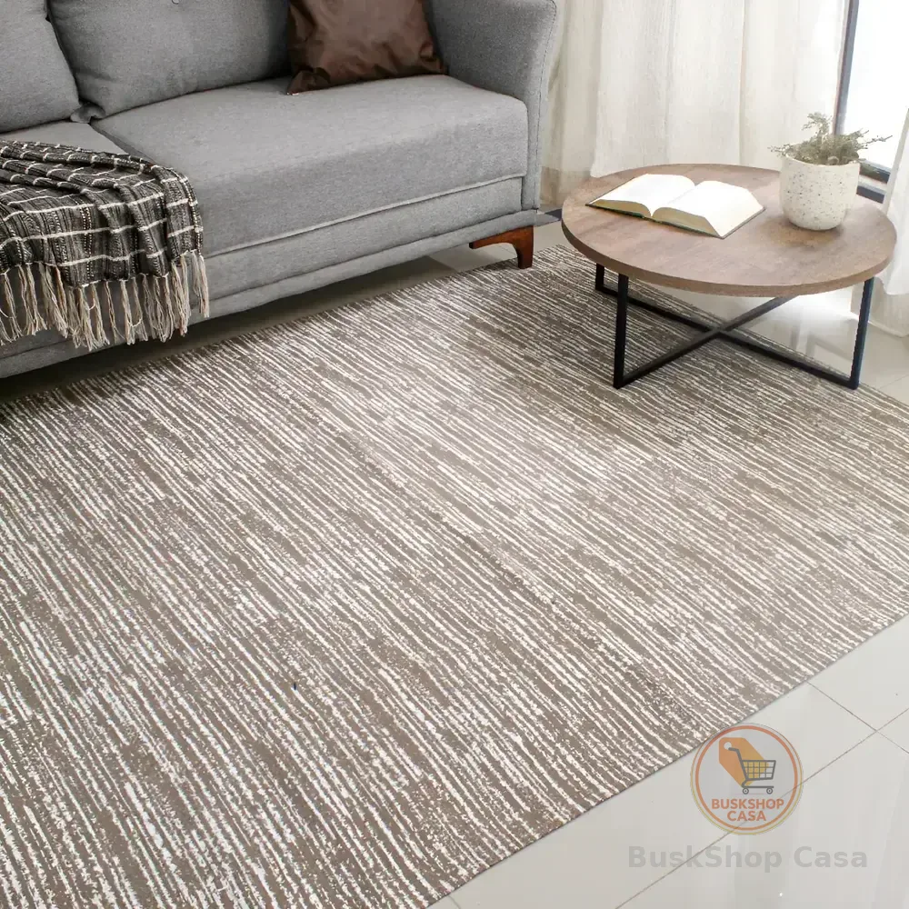 Tapete Para Sala Antiderrapante Jacquard Marrom 140x200cm Lavável 2 M 1.4 M