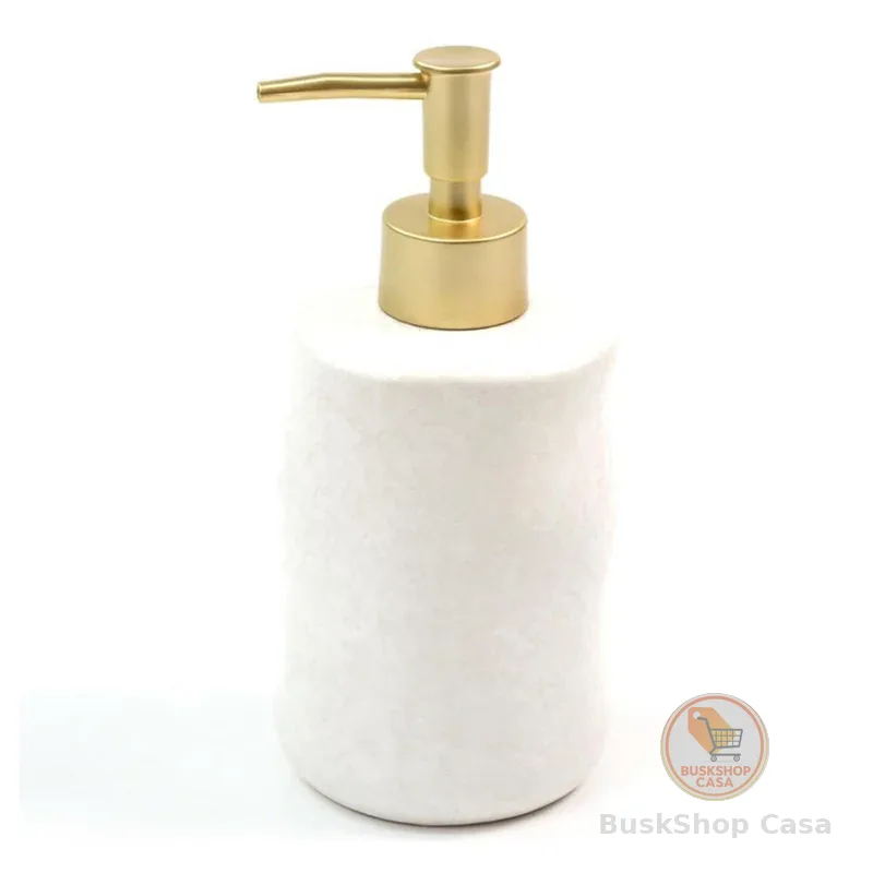 Porta Sabonete Líquido Orgânico Branco em Cerâmica - Oikos