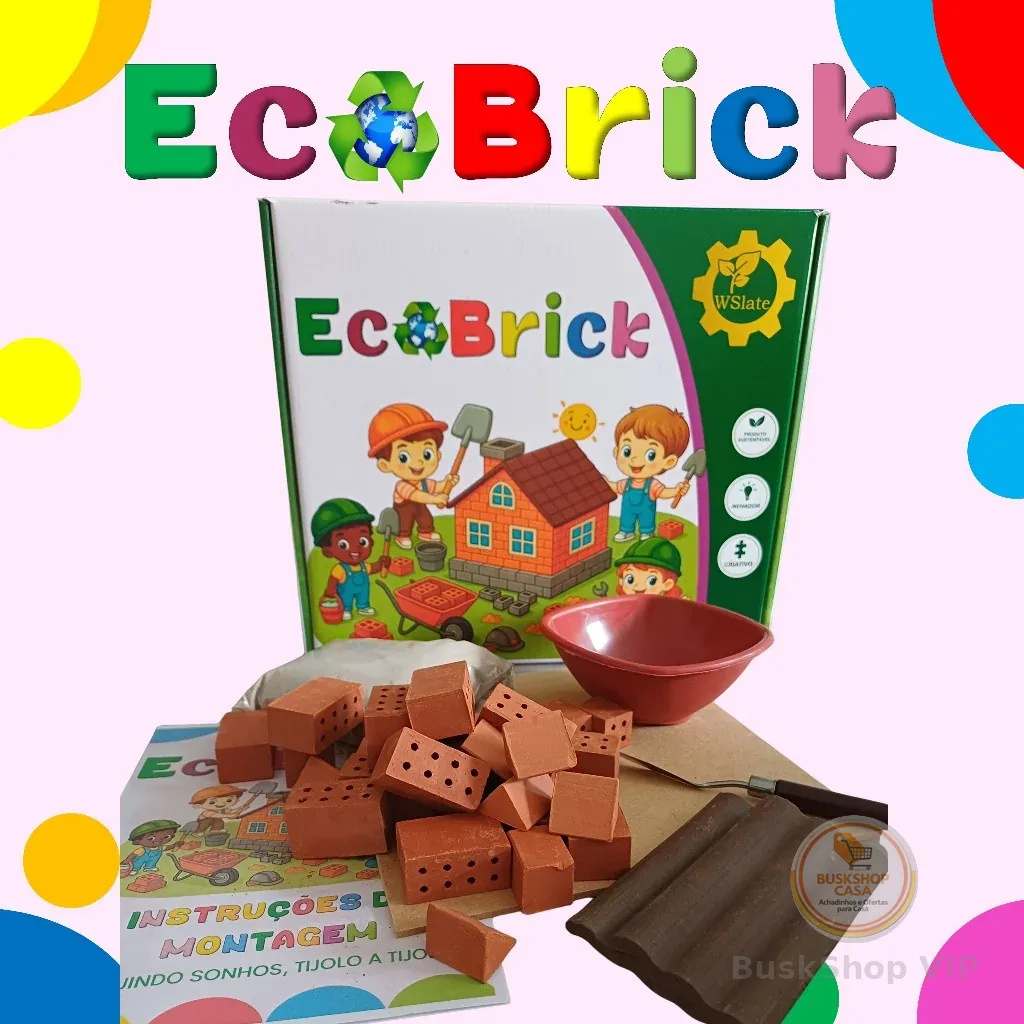 KIT DE CONSTRUÇÃO INFANTIL.  ECOBRICK. KIT DE MONTAR. KIT DE CONSTRUÇÃO. CASINHA.