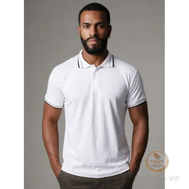 Camisa Gola Polo Masculina Pique Premium Algodão Confortável