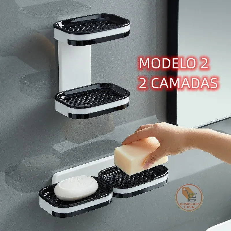 Saboneteira Camada Caixa De Sabão Para Banheiro Com Suporte Favourite