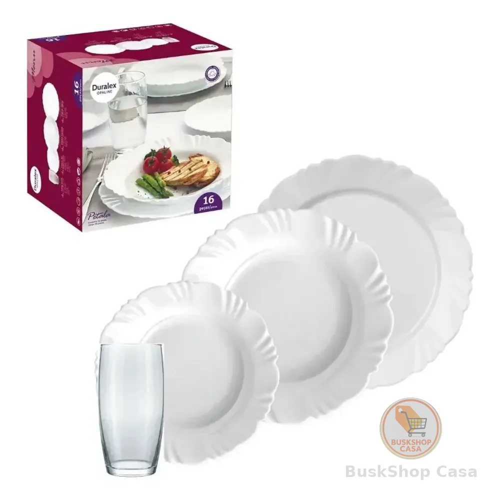 Aparelho De Jantar Pétala Nadir Figueiredo - Kit 16 Peças Branco Liso