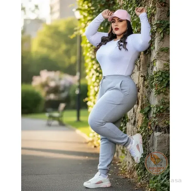 Calça Moletom Feminina Plus Size Tamanho Grande Flanelada