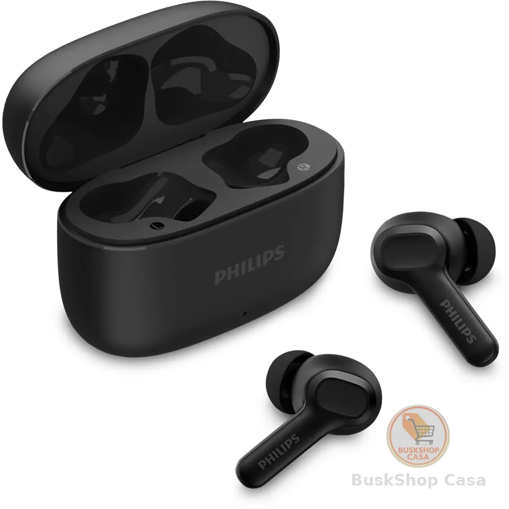 PHILIPS, Fone de Ouvido Sem Fio TWS, TAT1109BK/00, Bluetooth, Com Microfone, Até 24 horas de bateria, Preto
