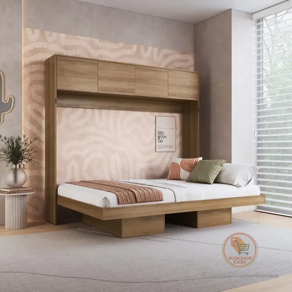 Cama Casal Articulável Horizontal Com Portas 140 Hg Mel