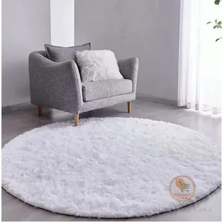 Tapete Redondo Felpudo Peludo Grande Escolha o Tamanho 2m ou  1,3m - Várias Cores!