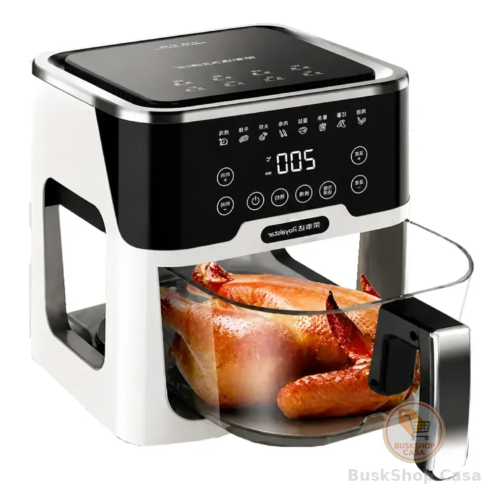 Fritadeira Elétrica Air Fryer De Vidro 61 Digital touch top