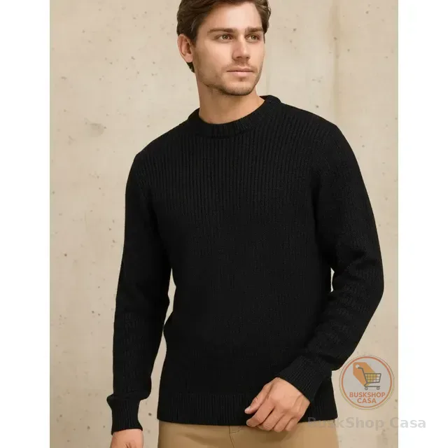 Suéter Blusa De Tricot Masculino Liso Blusa Lã Masculina