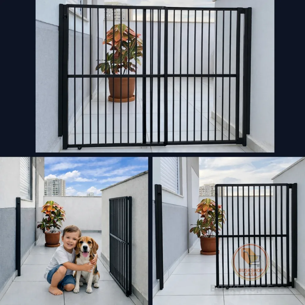 Portão de Segurança Crianças e PET Altura 100cm Largura Regulável 58 A 100cm de Abrir e Correr