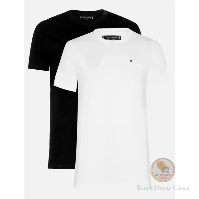 Kit Camisetas Tommy Hilfiger Preta/branca 2un - Original