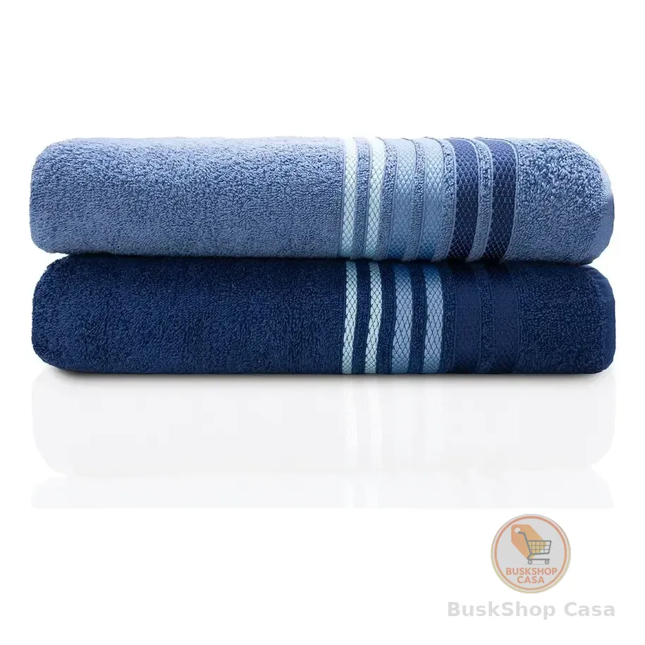 Jogo De Banho E Rosto 4 Pçs 400g/m2 Dynamo Select Camesa Marinho Com Azul Liso