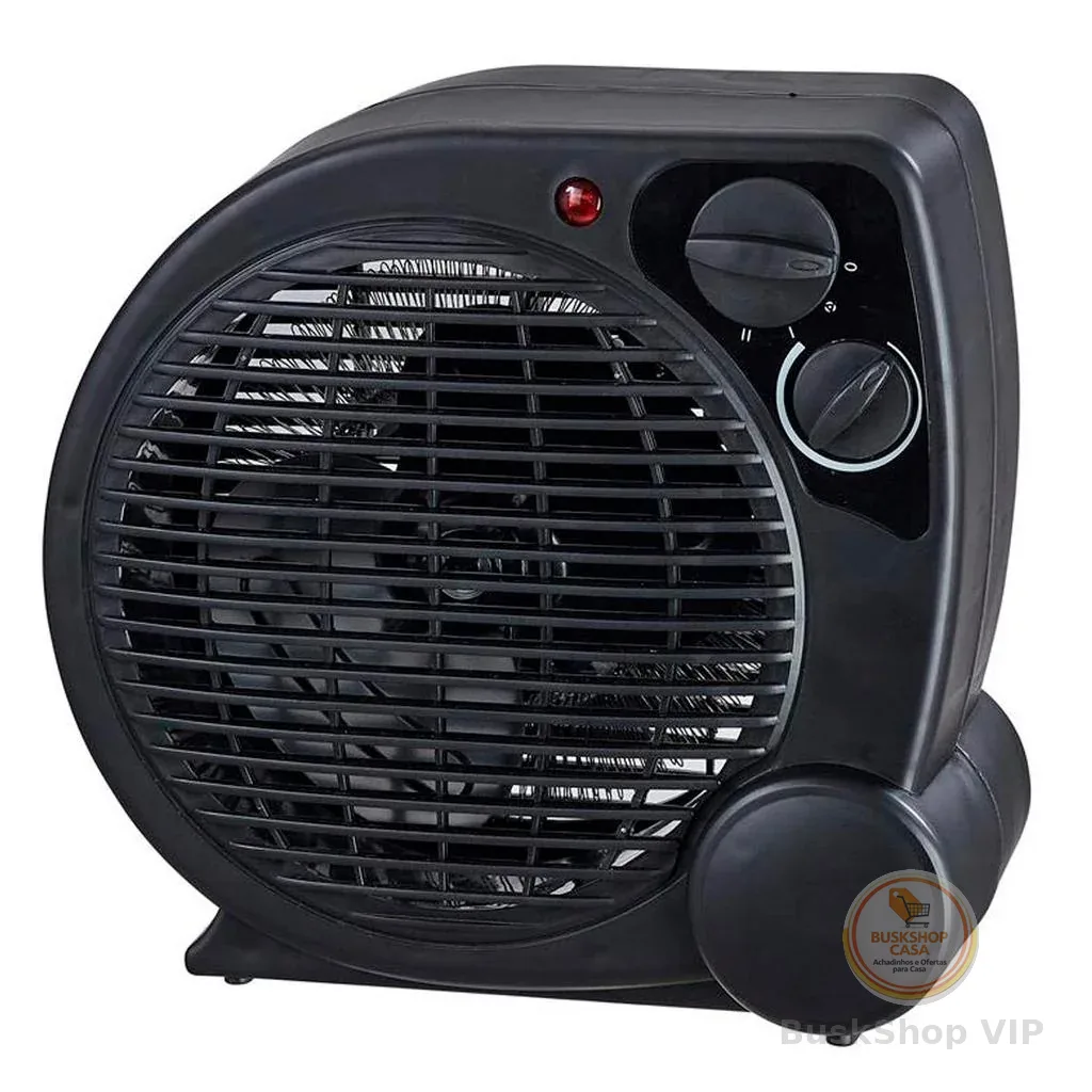 Aquecedor Portátil a Ar Ventilador Quente Preto AQ04 - Mimo Style