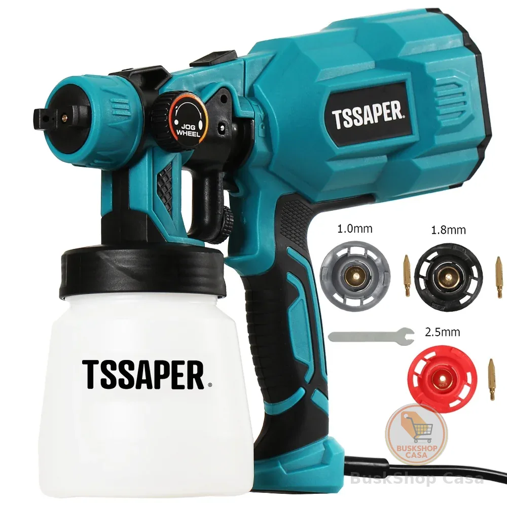 Pistola De Pintura Elétrica E Pulverizador HVLP 550w com 3 bicos de cobre Tssaper