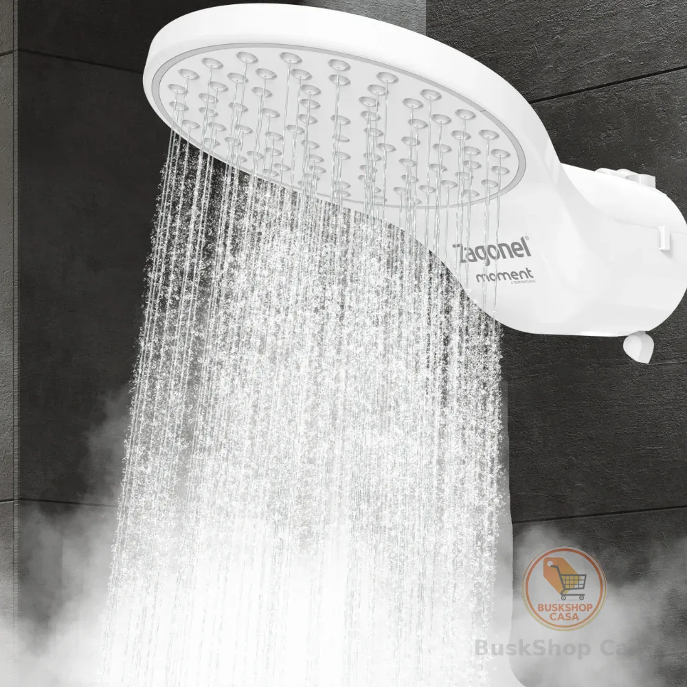 Chuveiro Ducha Moment Zagonel 4 Temperaturas Branco Banheiro Elegante Resistente Relaxante Moderno
