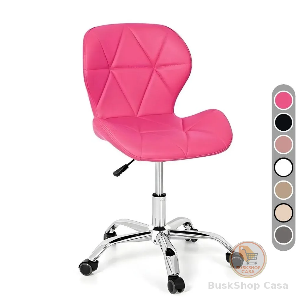 Cadeira Eiffel Slim Giratória com Estofado Penteadeira Base Cromada Evolux