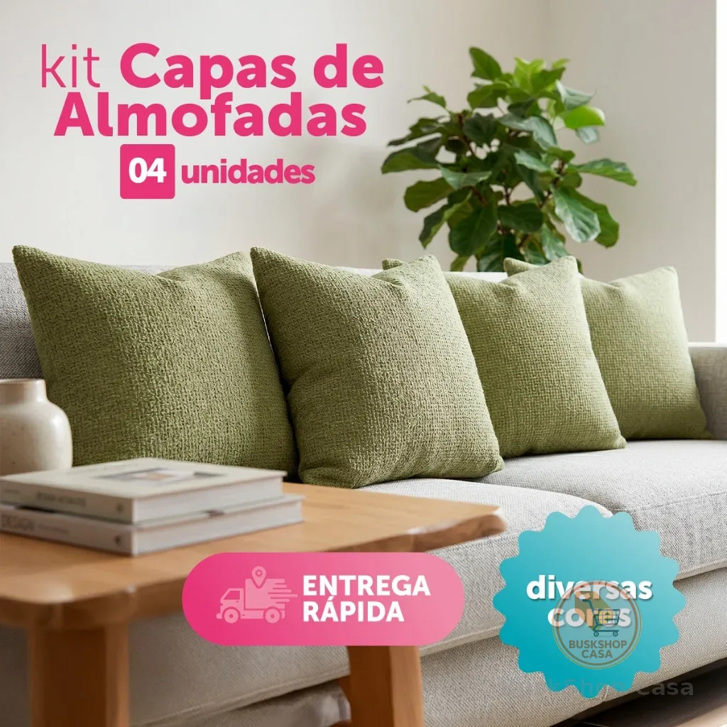 Kit 4 Capas de Almofada 45 cm x 45 cm Palazzo Moderno Decorativa para Sala Quarto Escritório de Luxo