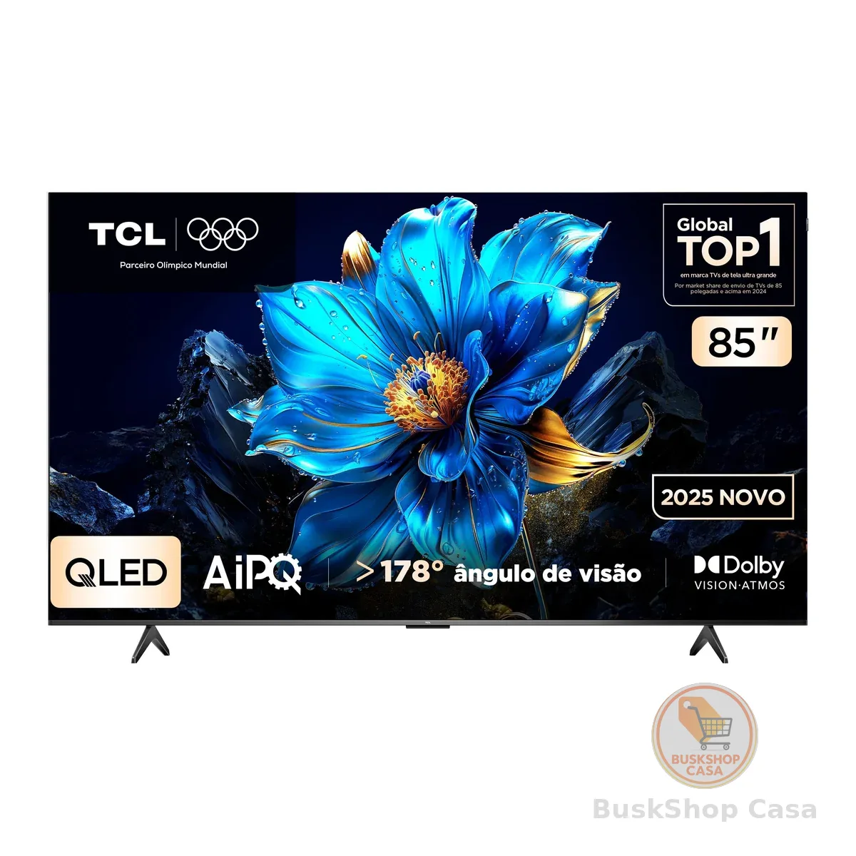 Smart TV TCL 85 Polegadas QLED 4K P7K WiFi Bluetooth Google TV HDR10+ Dolby Atmos Dolby Vision 85P7K