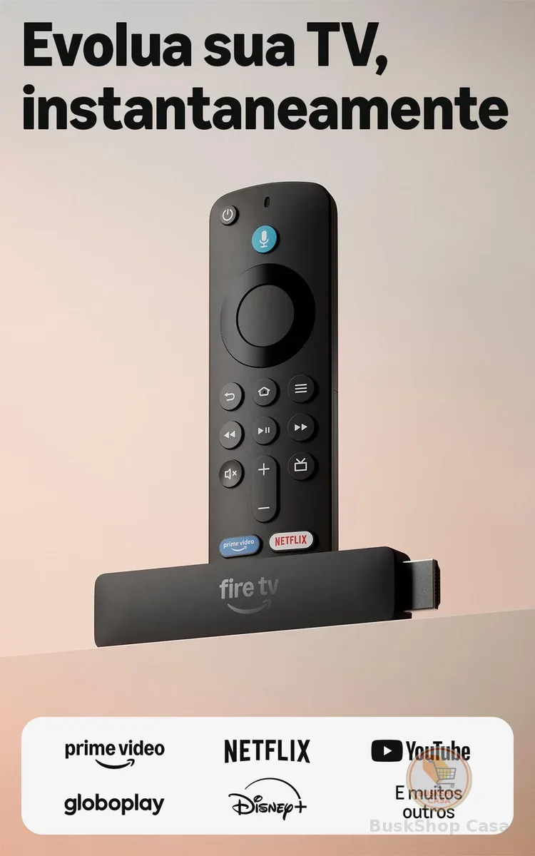Amazon Fire TV Stick HD (modelo mais recente), Controle Remoto por Voz com Alexa, alimentado pela TV, com configuração simples e Acesso Antecipado à Alexa+
