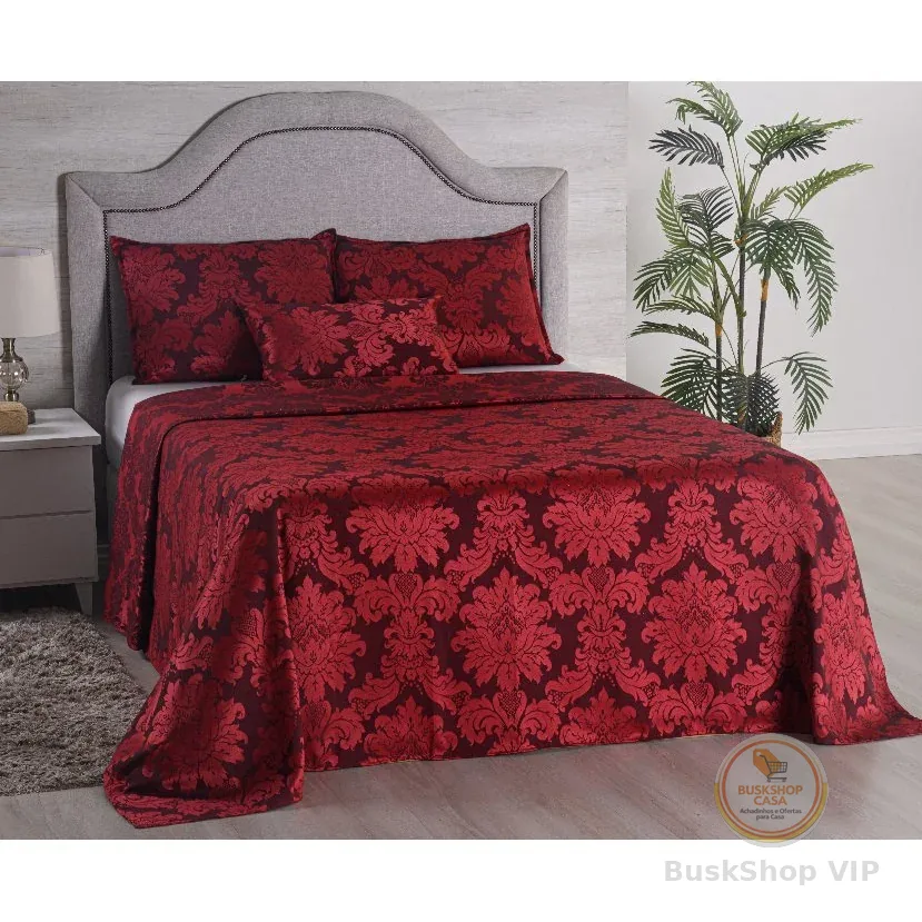 Kit colcha cobre leito 4 peças cama casal padrão, queen, king e super king roupa de cama