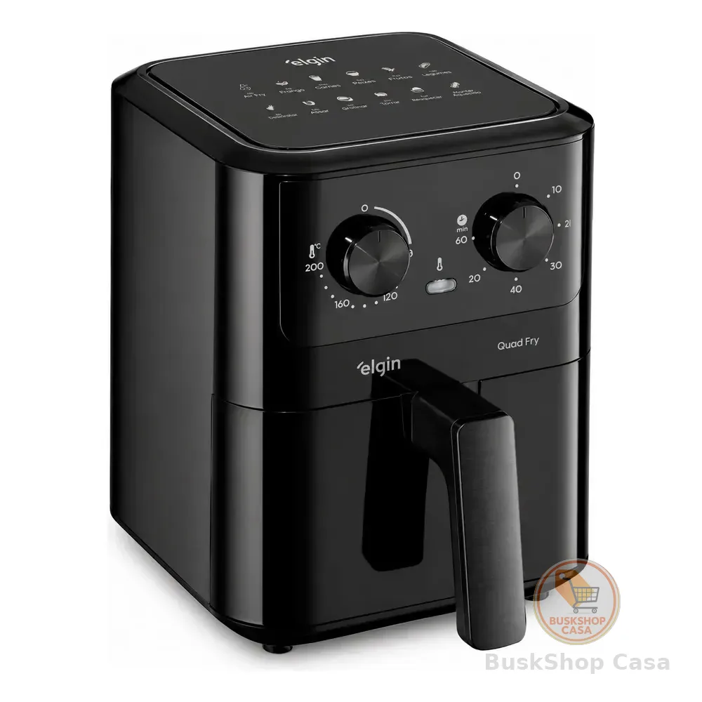 Air Fryer Elgin Quad Fry 4,2l 1400w Pt Sem Óleo Antiadere Preto 220v