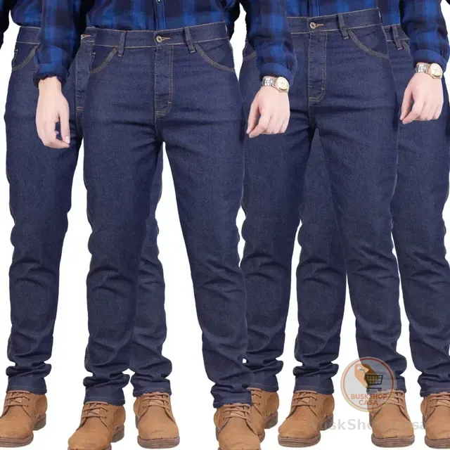 Kit 4 Calça Jeans Masculina Elastano Lycra Trabalho Premium