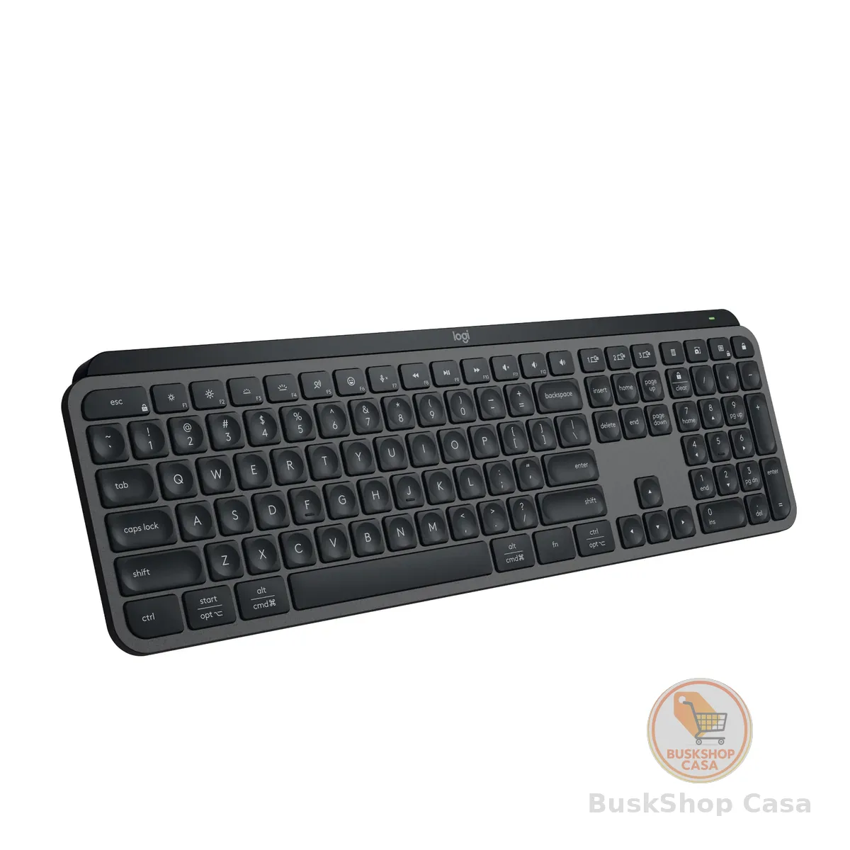 Teclado sem fio Logitech MX Keys S com Clique Silencioso, Teclas Programáveis, Iluminação Inteligente, Conexão Bluetooth ou Receptor USB Logi Bolt e Bateria Recarregável - Grafite
