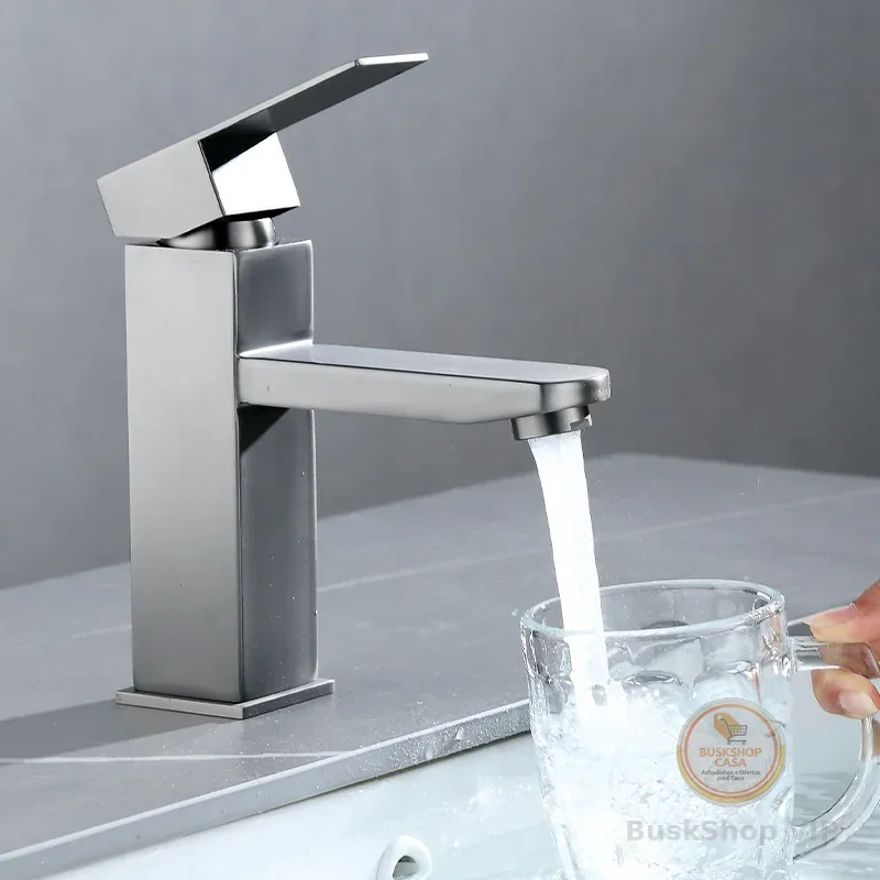 Banheiro Inox Monocomando Moderna Abs Luxo 1/4 De Volta Cromo Premium Torneira Banheiro Inox