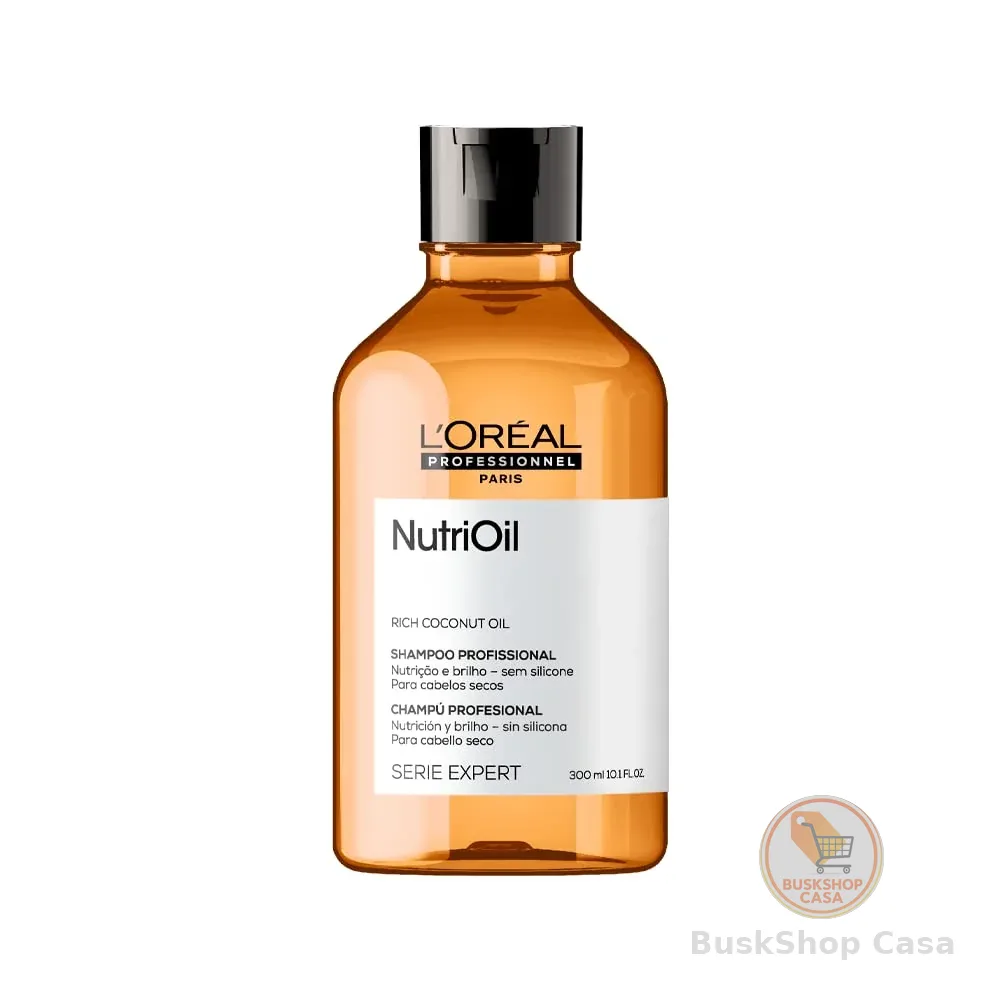 L'Oréal Professionnel NutriOil Shampoo de Nutrição Intensa com Óleo de Coco – Para Cabelos Secos, Limpeza Suave e Maciez, 300 ml