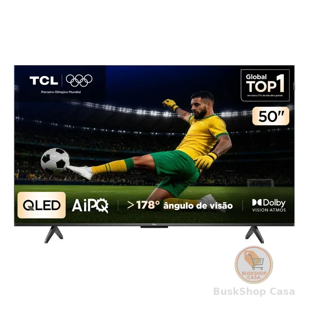 Smart Tv Tcl 50 Polegadas Qled 4k P7k Wifi Bluetooth Google Tv Hdr10+ Dolby Atmos Dolby Vision 50p7k