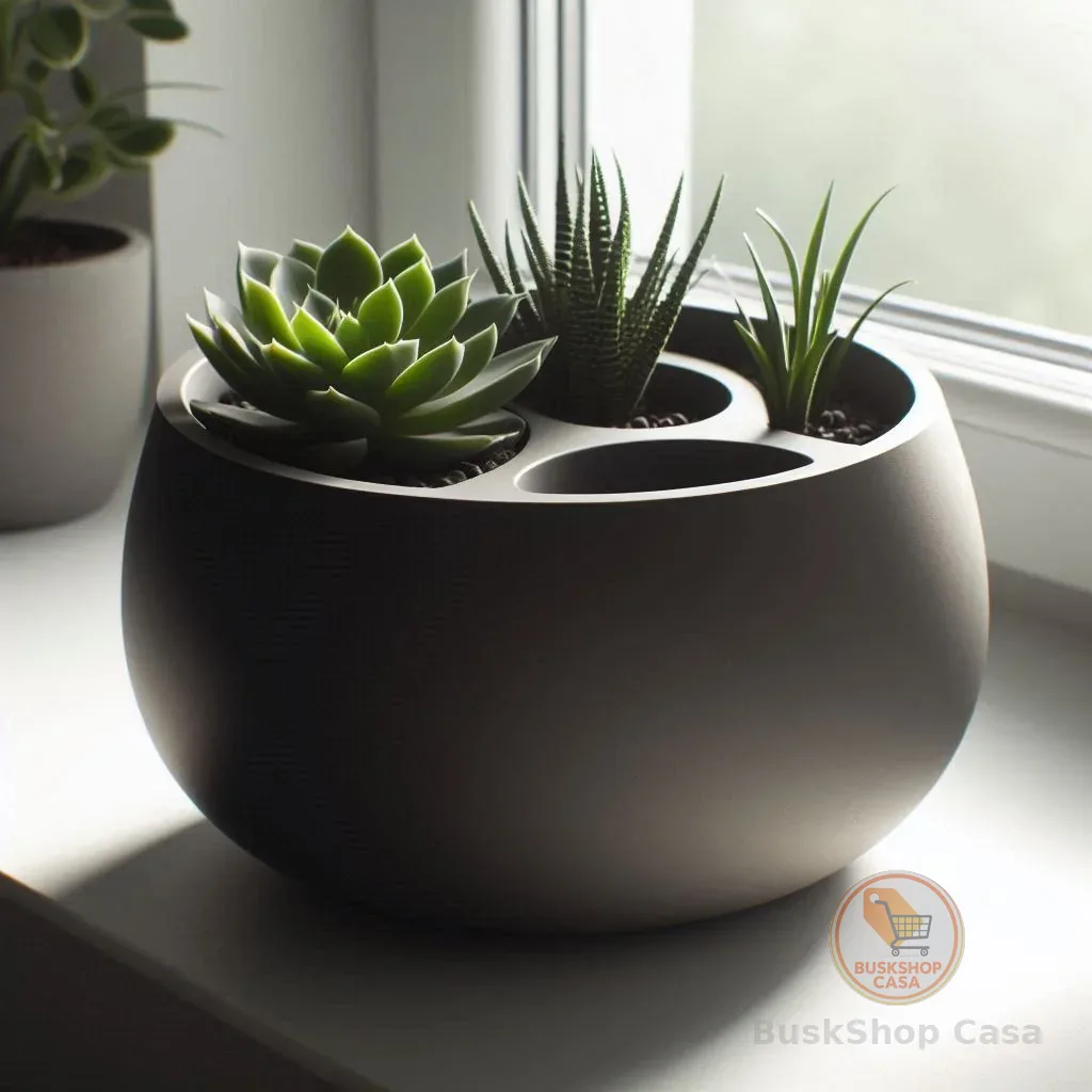 Vaso Decorativo Cachepot Autoirrigável Planta Suculentas Mesa Escritório Suculenta Plastico 8x14cm