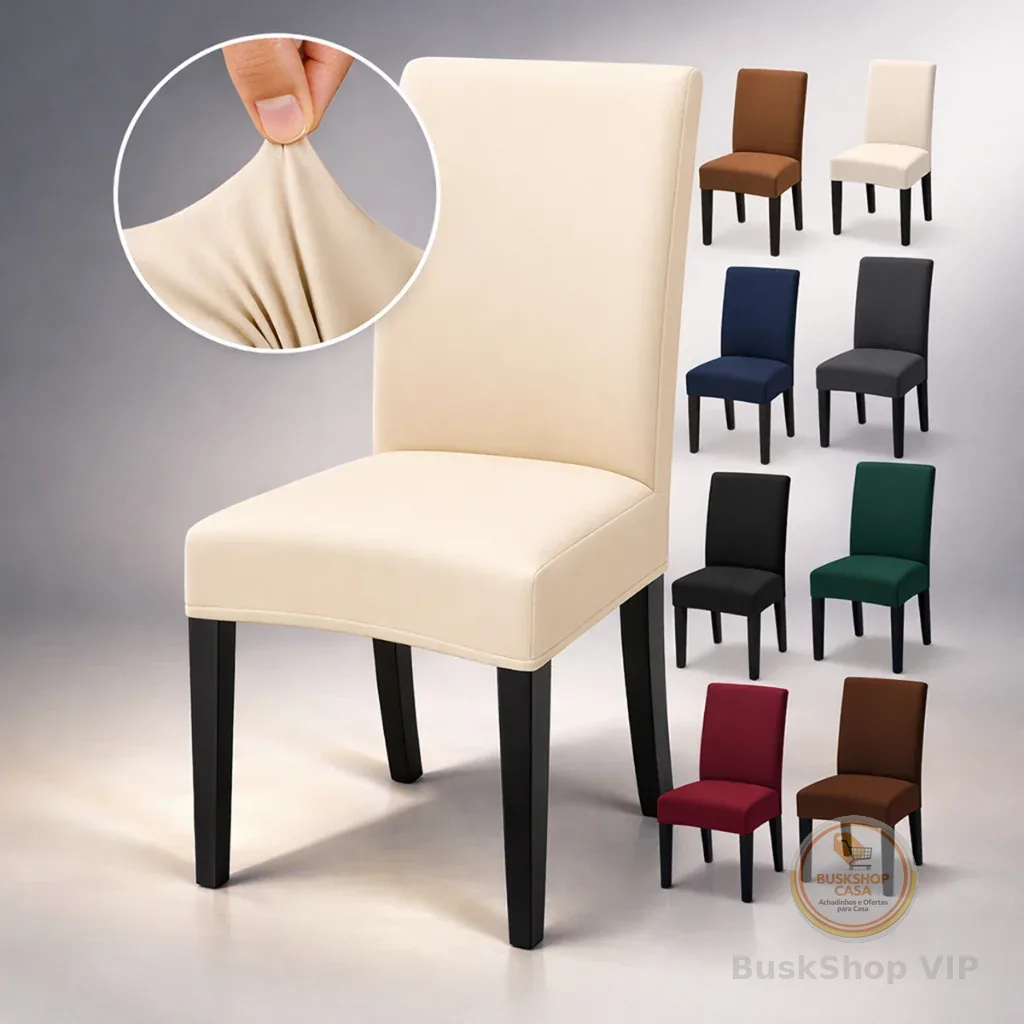 Capa De Cadeira Lisas Kit Com 2 4 E 6 Capas Com Elástico
