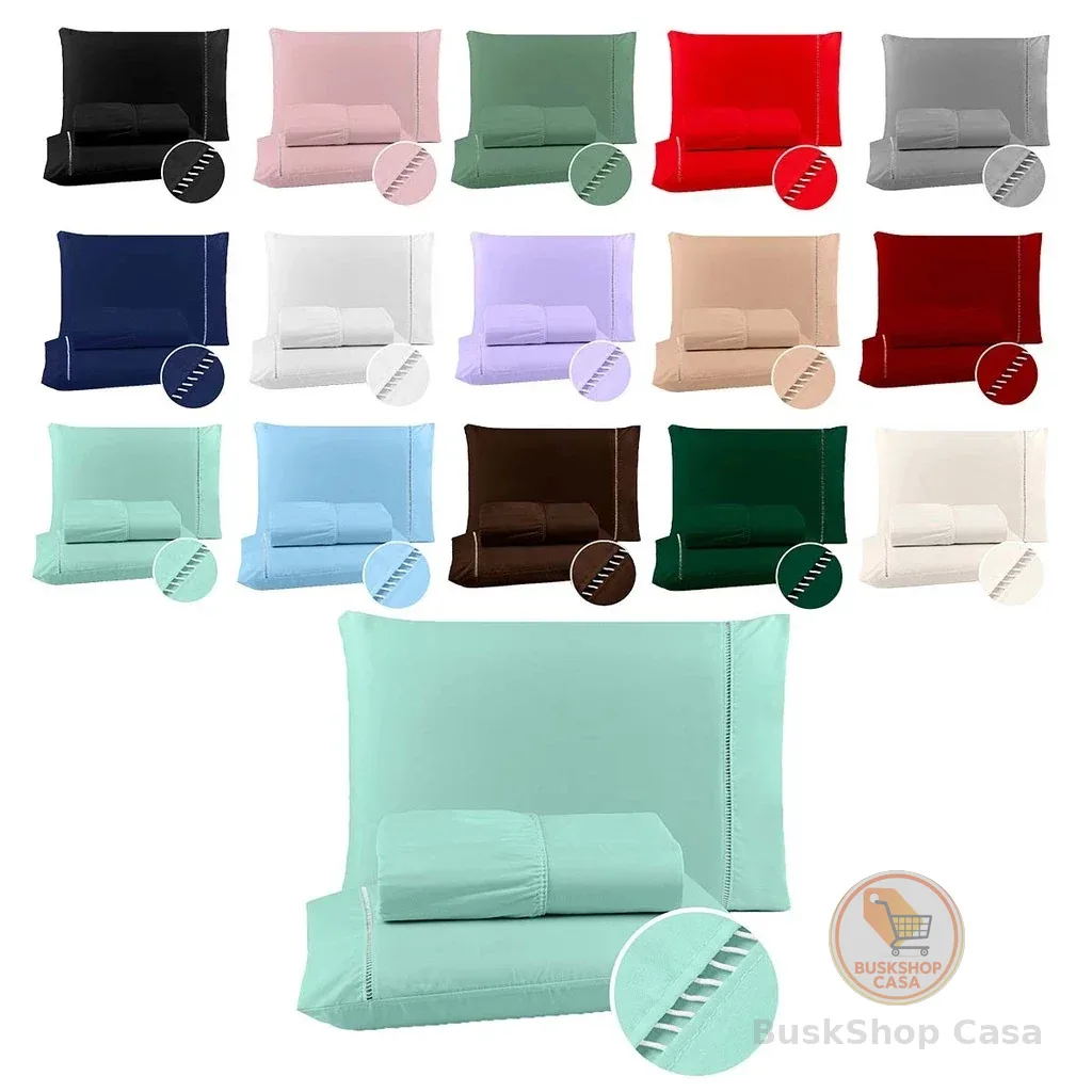 Lencol Micropercal 400 Fios Jogo De Cama Casal, Queen, King 03 Peças Barato Solteiro e Berço 2Pçs