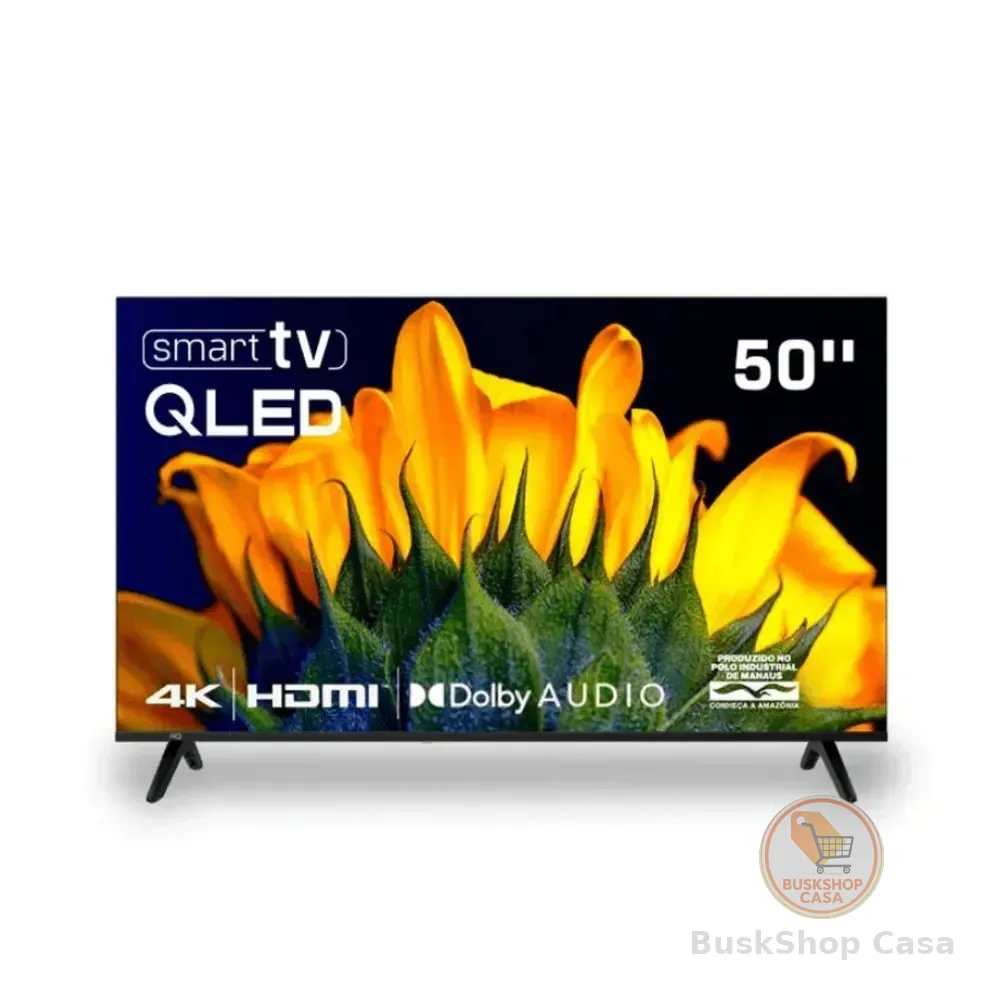 Televisão Smart Tv Hq 50 Qled, 4k Uhd, Dolby Audio, Wi-fi, Bluetooth, 3 Hdmi, 2 Usb, Netflix, Prime Video, Led Bivolt