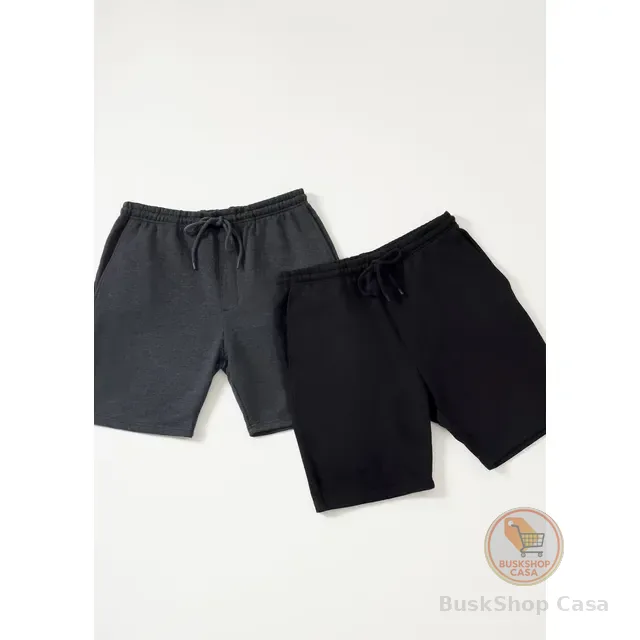 Kit Com 2 Bermudas Básicas Masculinas Em Moletom Hering