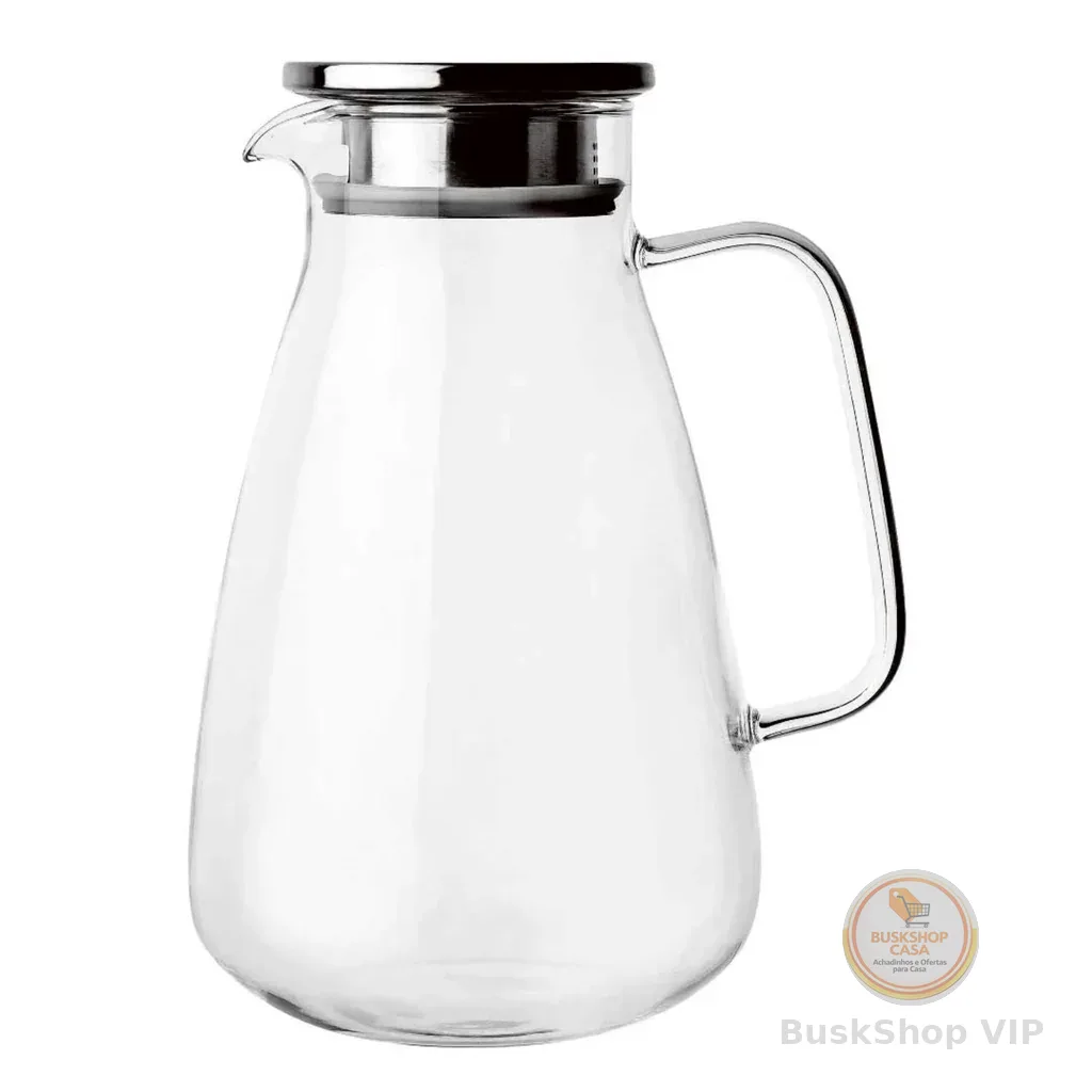 Jarra de vidro borossilicato e tampa de inox 2,2 litros