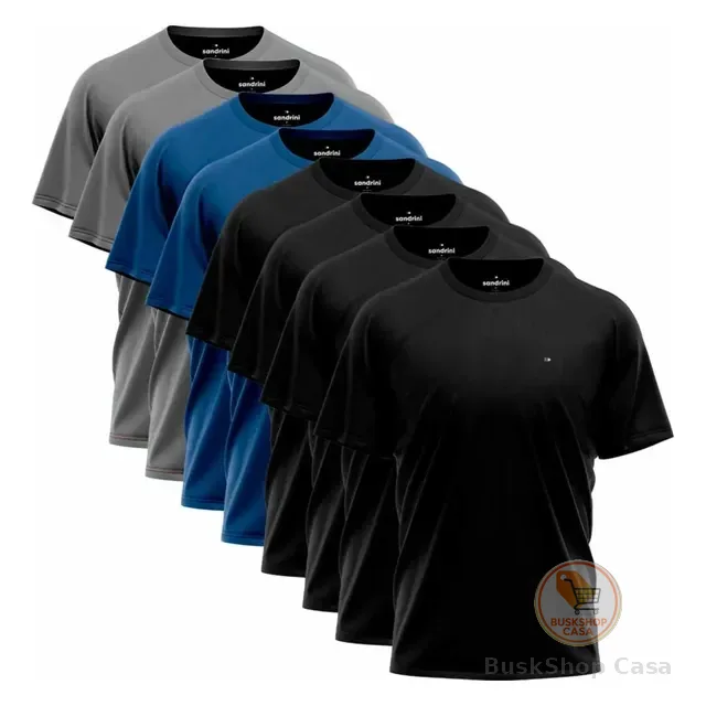 Kit 8 Camisas Sandrini Dry- Fit Masculina Caminhada Academia