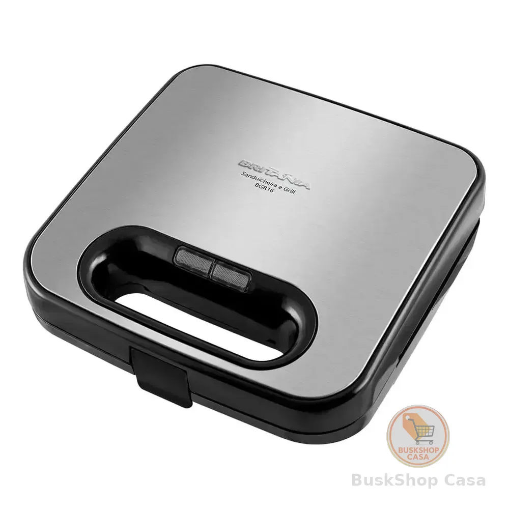 Sanduicheira E Grill 2 Em 1 Redstone 750w Bgr16 Cor Preto Com Prata 127v Britânia