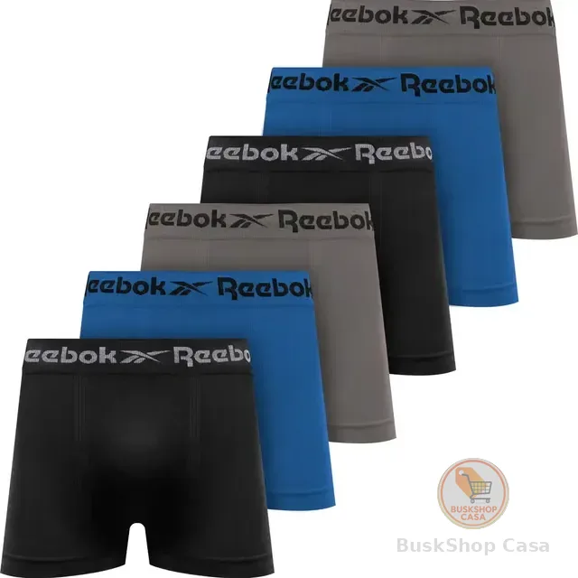 Kit 6 Cuecas Boxer Reebok Microfibra Sem Costura Original