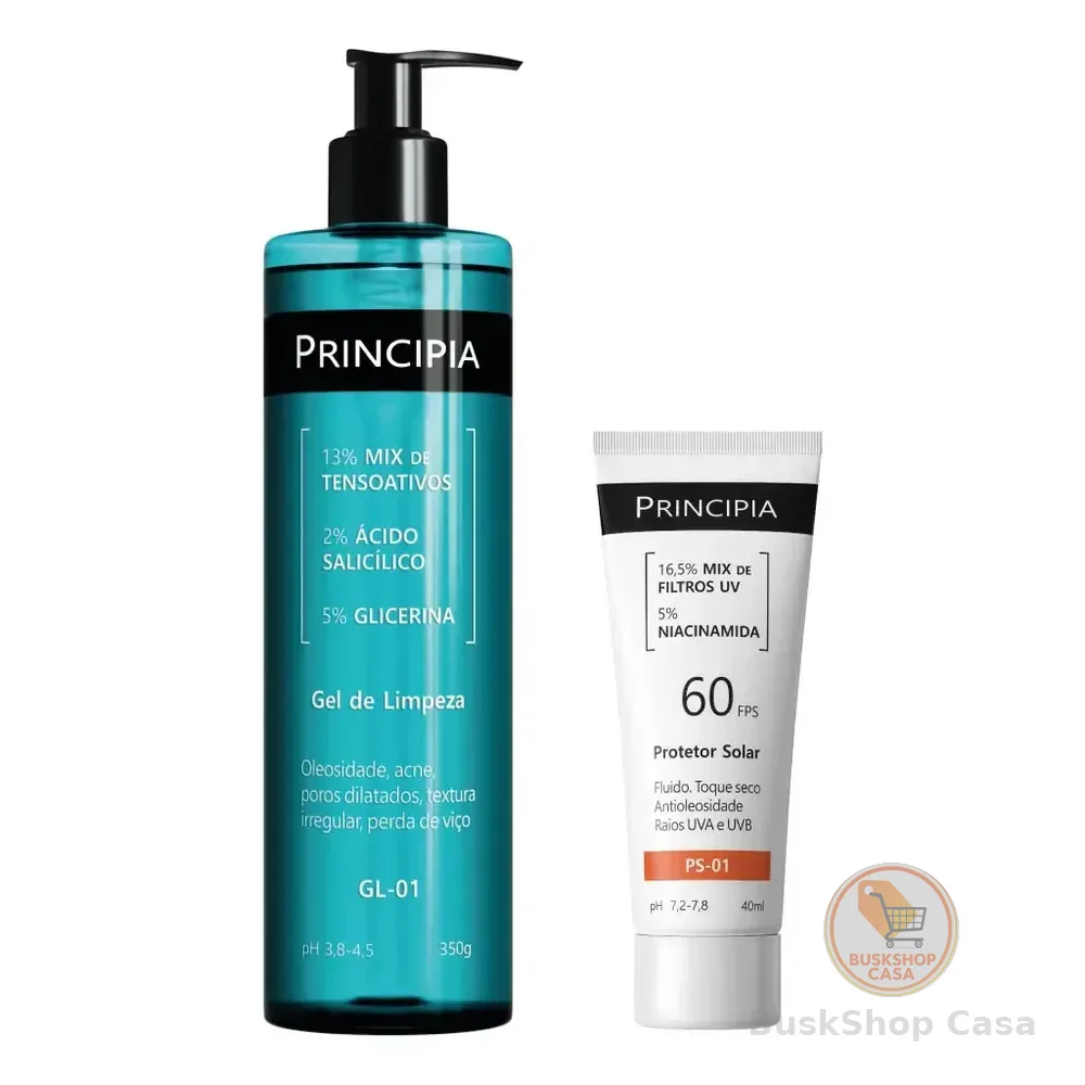 Principia Kit Gel De Limpeza Gl-01 + Protetor Solar Facial Ps-01 Fps 60