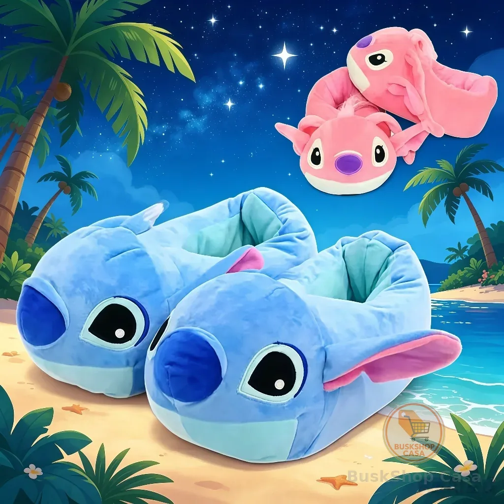 Pantufa Stitch Infantil Adulto Tam 28 ao 42 Pelúcia Aconchegante para Quarto Inverno