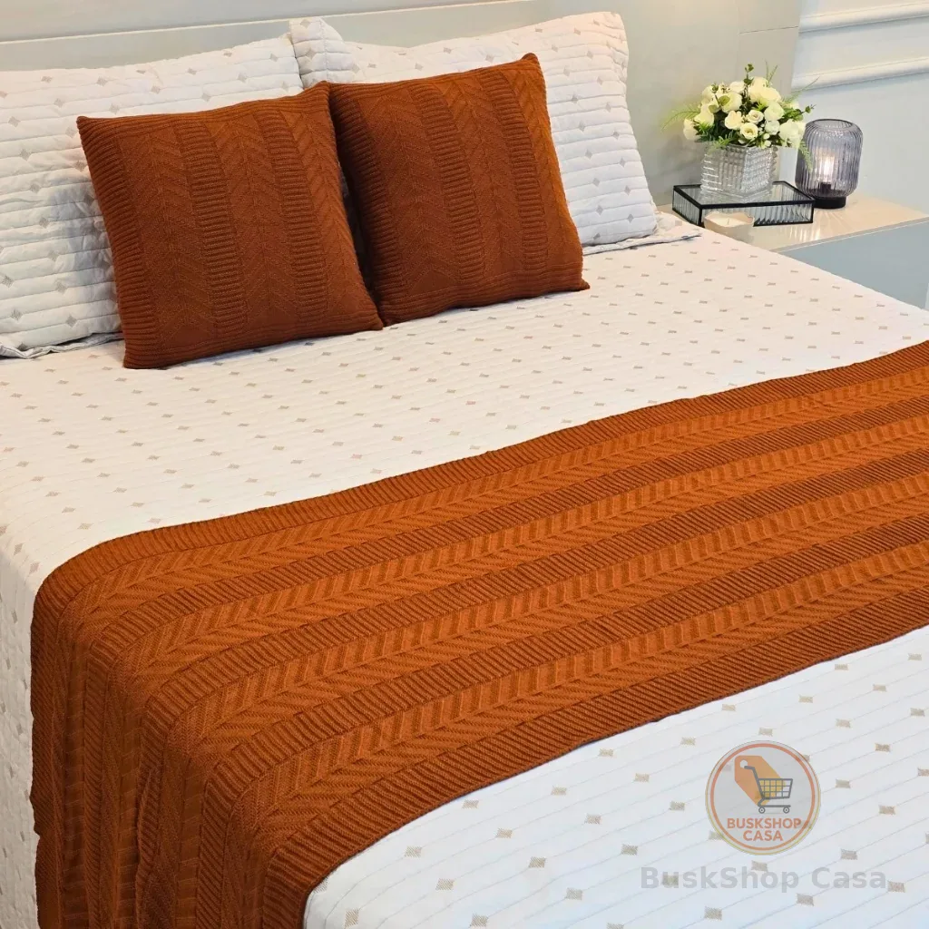 Peseira Manta Tricot Cama Casal Queen King Links