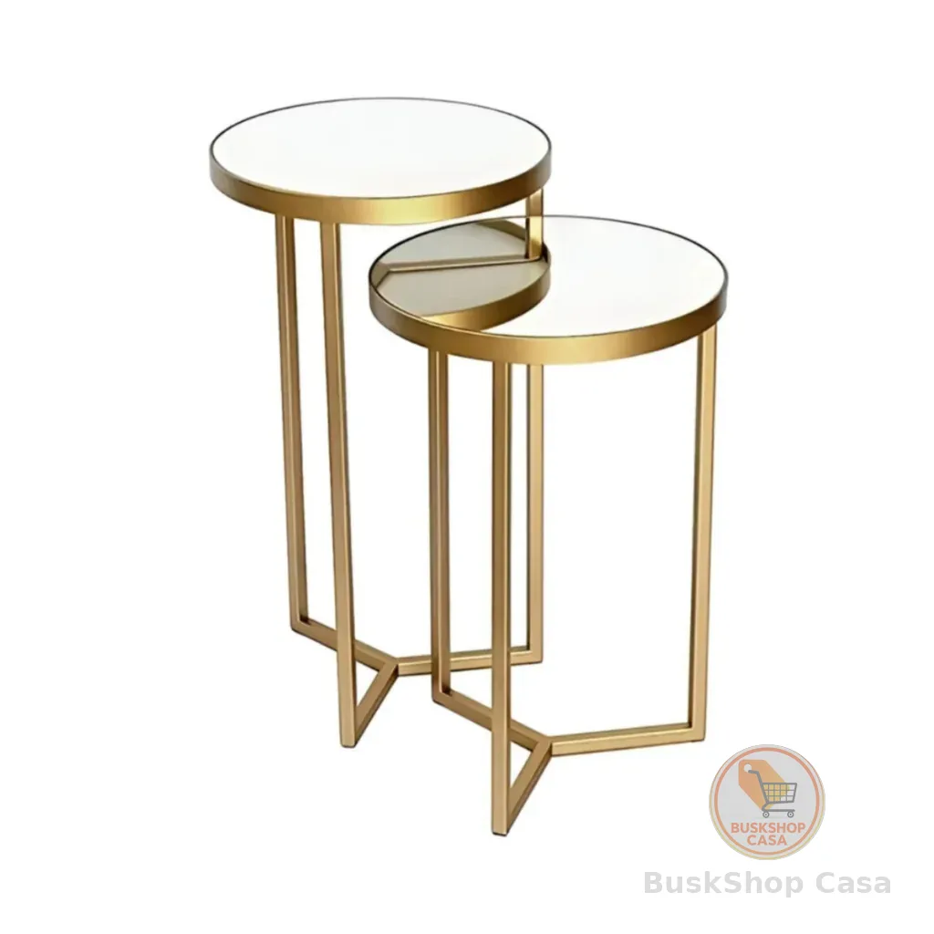 Conjunto De Mesa Lateral Com Espelhos Para decoração