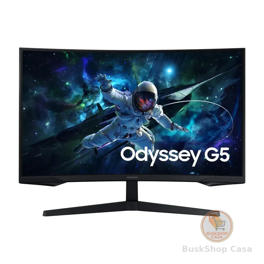 Monitor Gamer Samsung Odyssey G5 32, Resolução QHD, Taxa de atualização de 165Hz & 1ms de tempo de resposta (MPRT), Curvatura com 1000R, HDR 10, AMD FreeSync, Eye Saver Mode & Flicker Free Mode