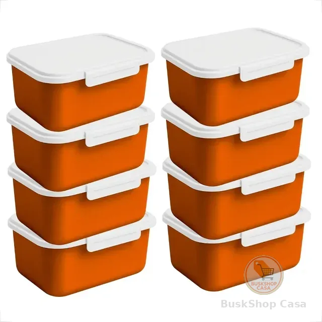 Kit 10 Potes 1l Com Trava Coloridos Premium Para Marmitas